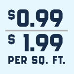 $0.99 - $1.99 per sq. ft.