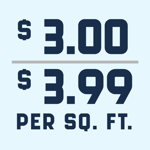 $3.00  - $3.99 per sq. ft.