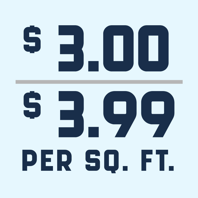 $3.00  - $3.99 per sq. ft.