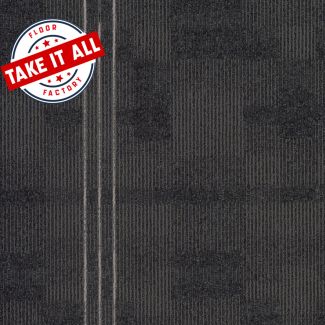 EF Contract Pennant Raven Carpet Tile - 18 in x 36 in, Encore SD Ultima Nylon, Nexus Backing, Glue Down - Take All