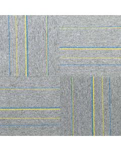Phenix on Main Highlight Carpet Tile - Glue Down Light Grey 100% Nylon 19.5"X19.5"