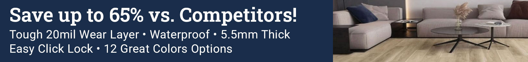 Made in USA, save up to 65% versus the competition banner 