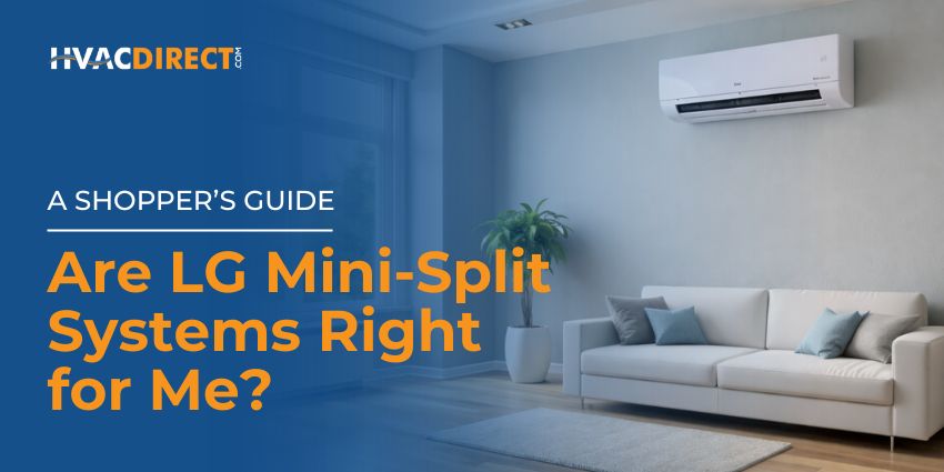 LG mini split indoor unit installed above sofa in modern living room illustrating ductless heating and cooling comfort